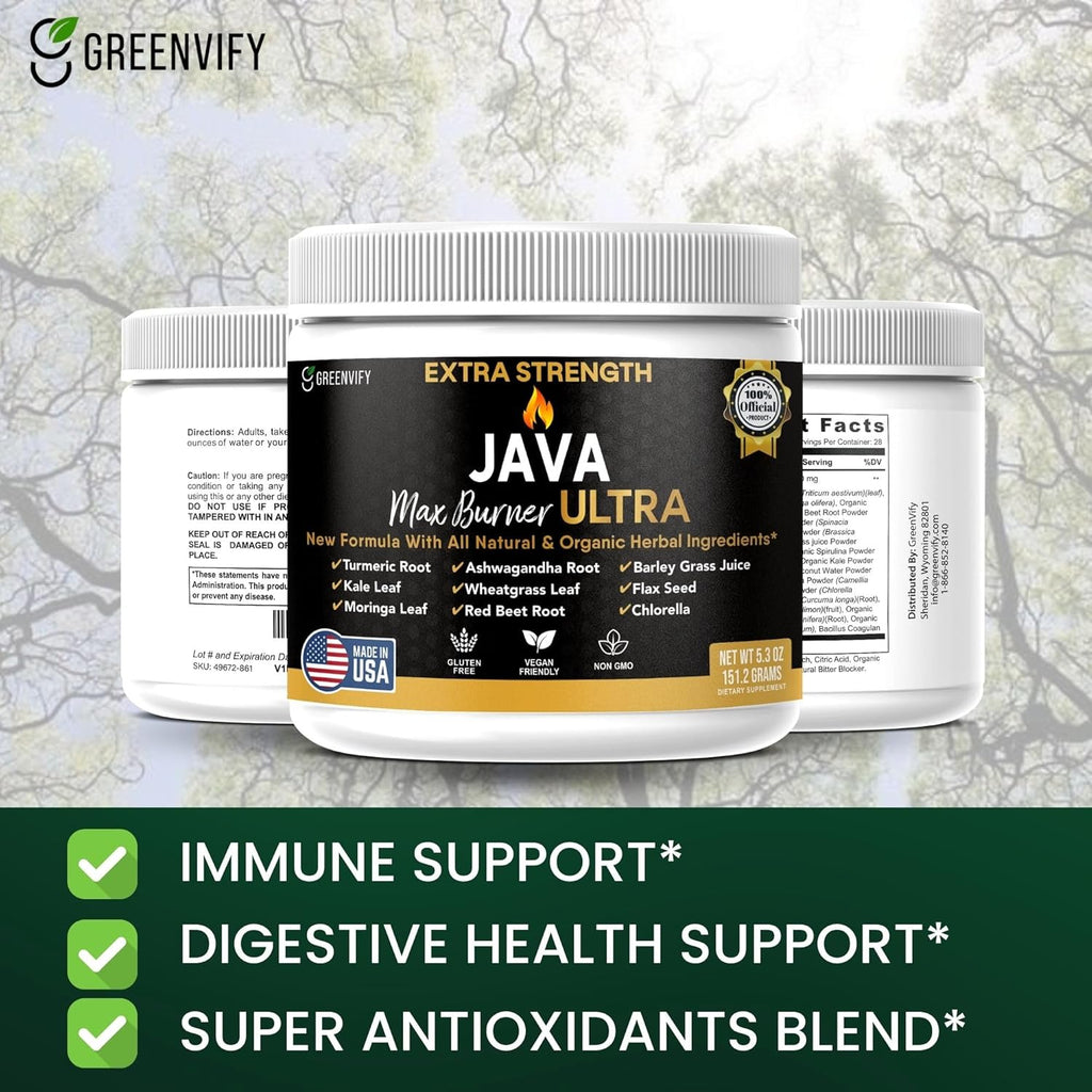 Java Max Burner Ultra Extra Strength, Natural & Organic Herbal Ingredients, 5.3 oz (1)