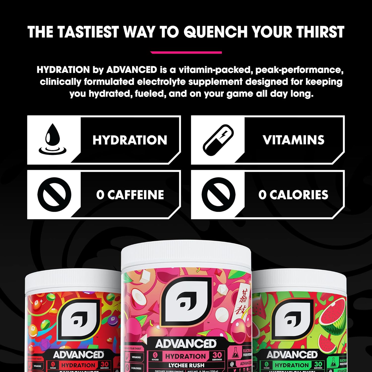 Advanced Hydration High-Performance Electrolyte Drink Mix with B Vitamins for All-Day Hydration - Caffeine Free, Zero Calories, Sugar Free, & Keto Friendly - (30 Servings, Peach Mango)