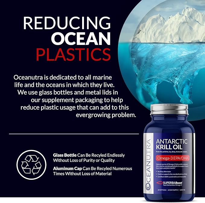 100% Pure Organic Krill Oil 1000mg, 60-Day, Omega 3, Highest Concentration 56% Phospholipids, Wild Caught, Sustainable Traceable Antarctic SuperbaBoost, Astaxanthin, Heart, Skin Care, No Fish Oil