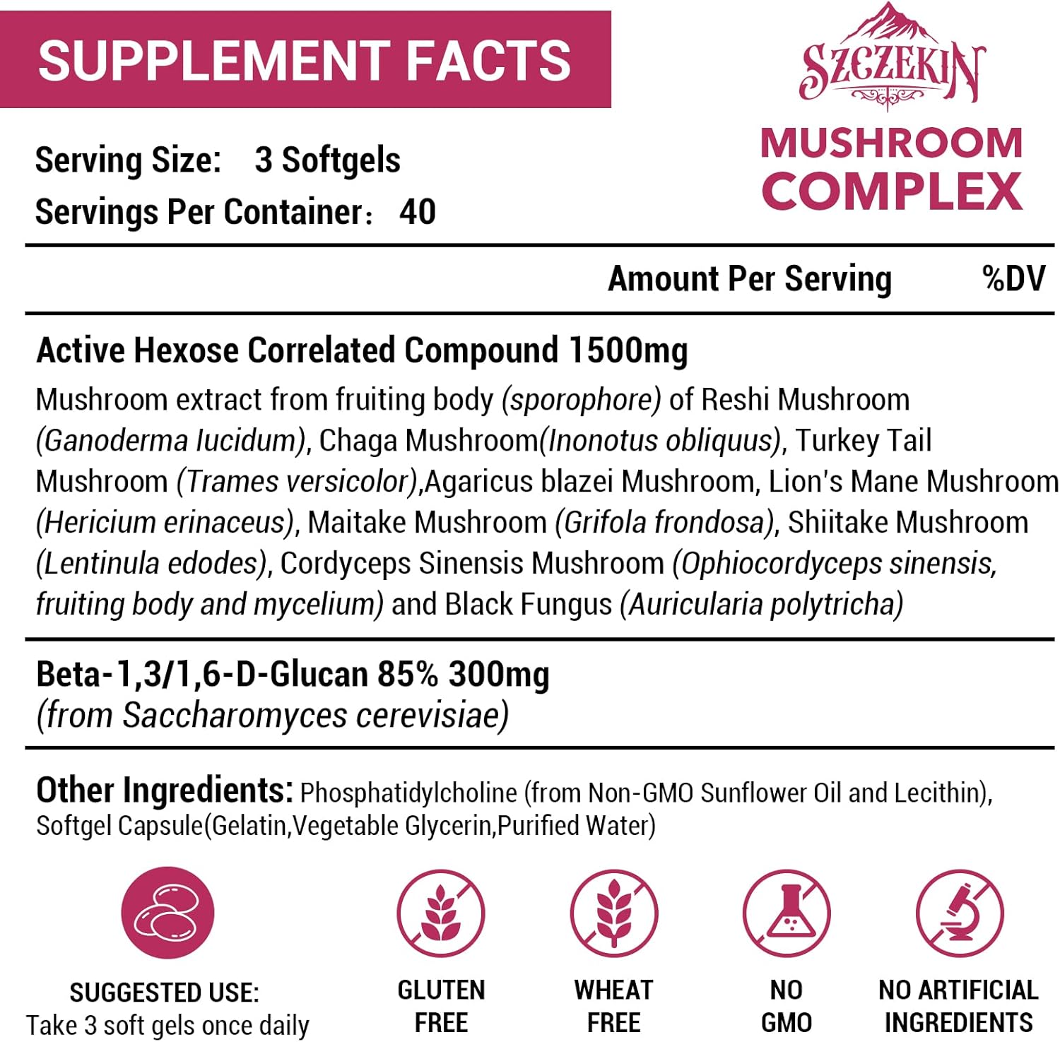 1500mg Liposomal Active Hexose Correlated Supplement,480 Soft Gels Beta-Glucans with Natural Mushroom Extract, Immune System, Liver Function, Maintain T-Cell & Killer Cell Activity