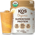 KOS Vegan Protein Powder, Chocolate Peanut Butter - Low Carb Pea Protein Blend, USDA Organic Superfood with Vitamins & Minerals - Keto, Soy, Dairy Free - Meal Replacement for Women & Men - 10 Servings