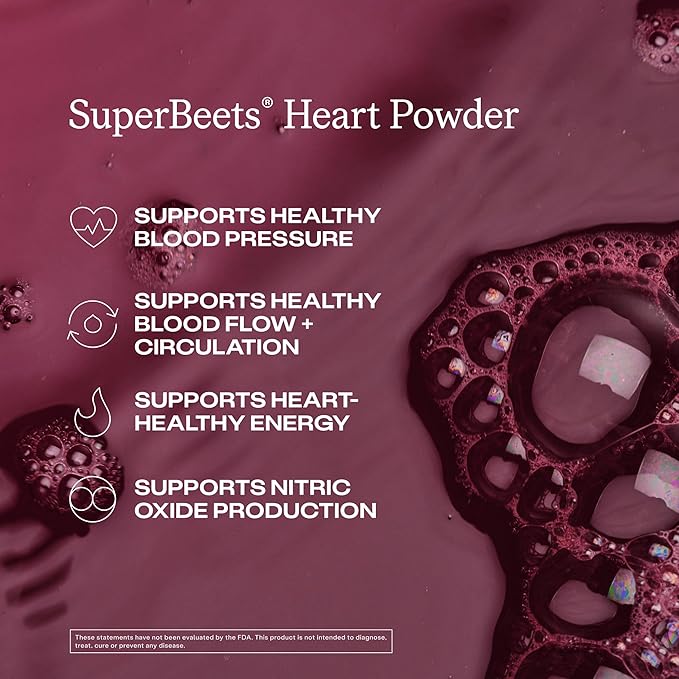 Humann SuperBeets Beet Root Powder - Non-GMO Beetroot Superfood - Nitric Oxide Supplement for Heart Health, Circulation & Blood Pressure Support - Black Cherry, 30 Servings