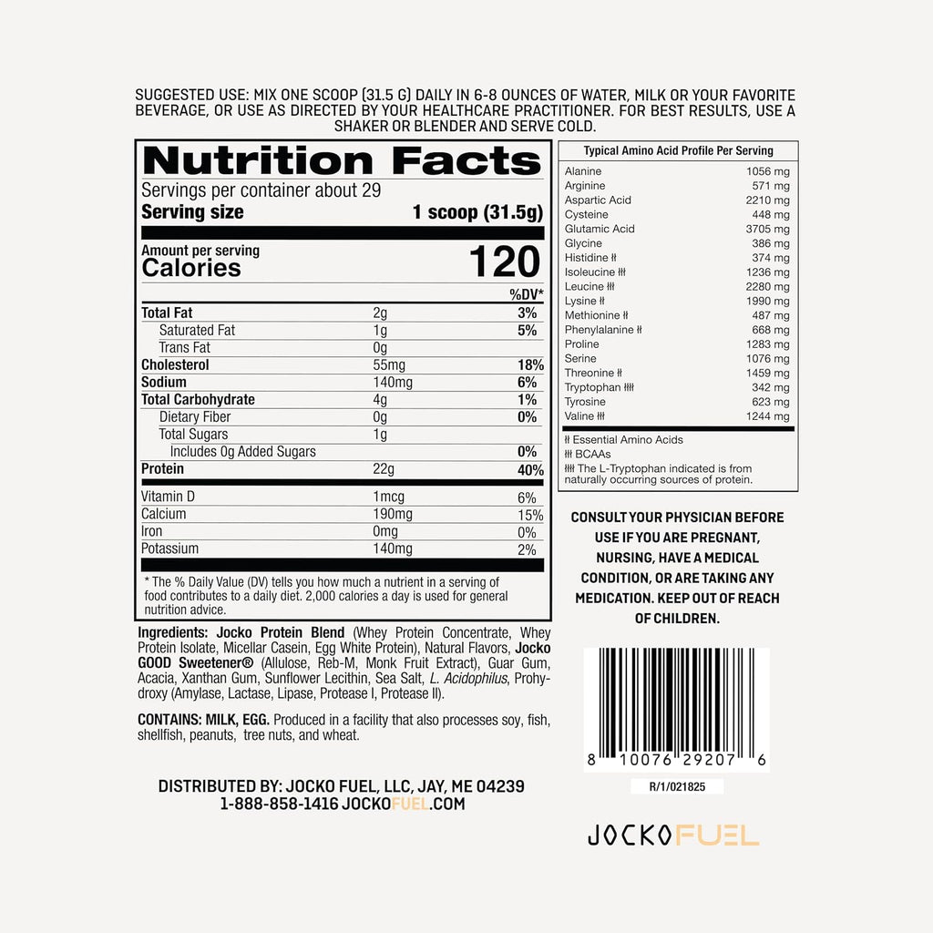 Jocko Fuel Mölk Whey Protein Powder - Keto, Probiotics, Digestive Enzymes, Amino Acids, Low Sugar Monk Fruit Blend - Supports Muscle Recovery & Growth (29 Servings, Root Beer Float)
