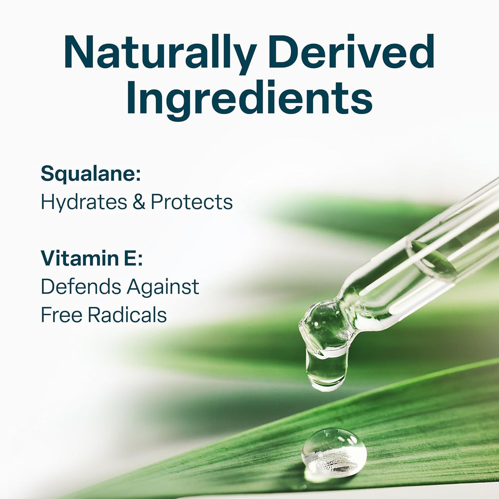 QRxLabs Pure Organic Squalane Oil & Vitamin E Oil for Face & Skin - 2 Fl Oz - USDA & ECOCERT Certified Organic Sugarcane - Hydrating Facial, Body & Hair Formula - Reduces Fine Lines & Wrinkles