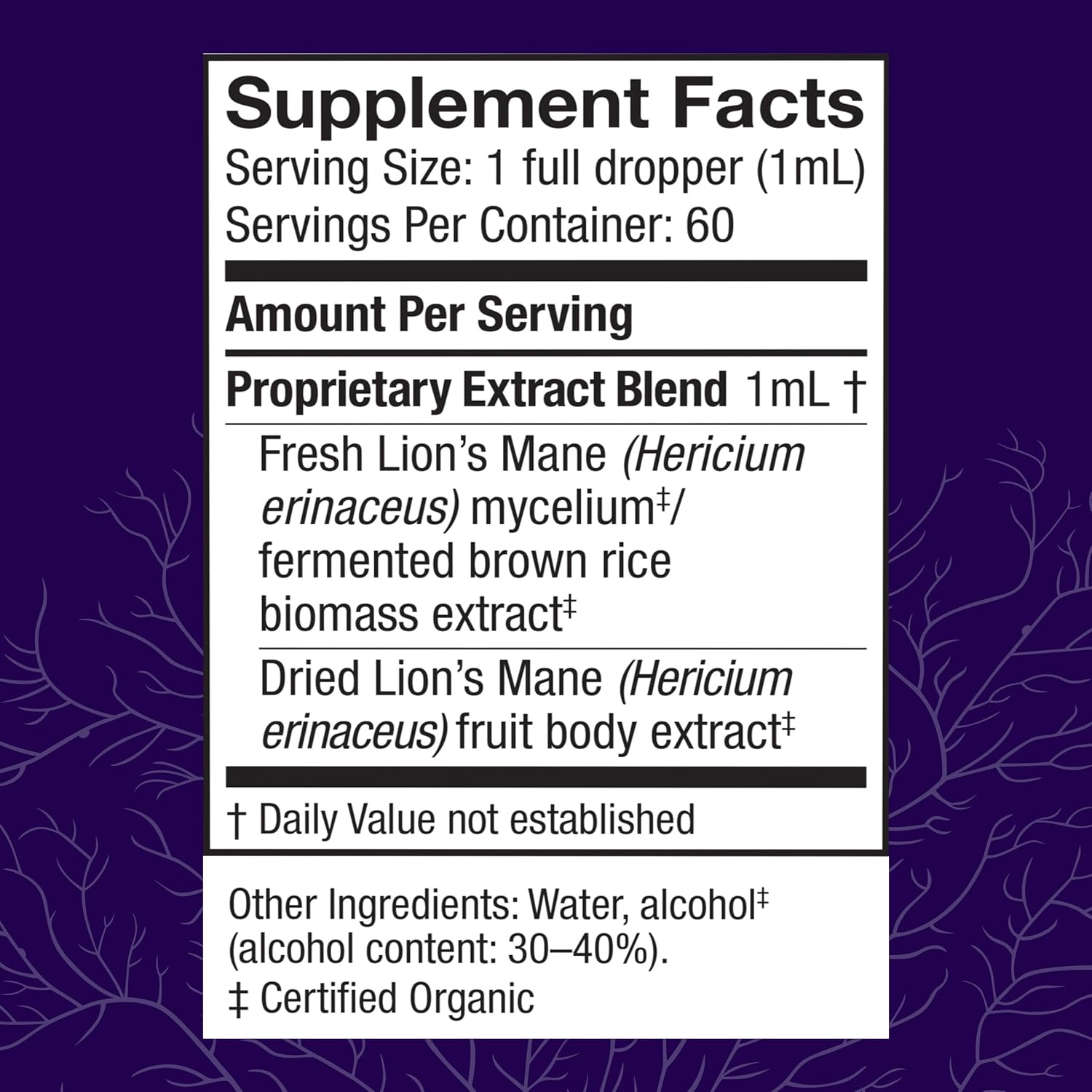 Host Defense Mushrooms Lion's Mane Extract - Lion's Mane Liquid Supplement for Brain Health - Mushroom Support for Focus & Memory Function - Immune & Nervous System Support - 2 fl oz (60 Servings)*