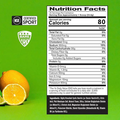 BARE PERFORMANCE NUTRITION, BPN G.1.M Go One More Sport, Endurance Training Fuel, Superior Carbohydrate & Electrolytes Powder Formula, Reduce Fatigue, Lemon Lime, 25 Servings