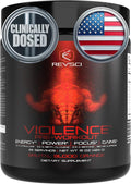Violence Pre Workout Powder for Men & Women, Clinically Dosed Preworkout, 180 mg Caffeine + L-Theanine, L Citrulline Malate, Beta Alanine, Alpha GPC - 25 Servings, Blood Orange - Energy, Focus & Pump