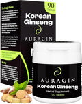 Auragin® Authentic Korean Red Ginseng – Made in Korea – 6 Year Roots – No Additives or Other Ingredients – 100% Red Panax Ginseng in Every Tablet