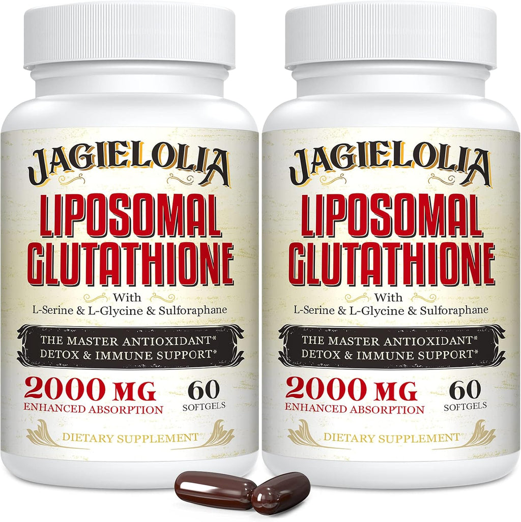 Liposomal Glutathione 2000 mg with L-Serine, L-Glycine & Sulforaphane – Active L-Glutathione Unique Formulation to Enhance Absorption - Master Antioxidant, Detoxifying & Immune | 120 Softgels