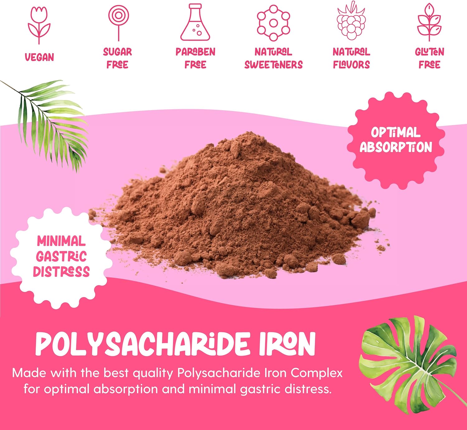 LLORENS PHARMACEUTICAL Iron Supplement for Women Iron Drops Daily Support, 20mg of Polysaccharide Complex Free Taste, Natural Sweeteners, Vegan and Paraben Free (Berry Daiquiri, 4 Fl Oz)