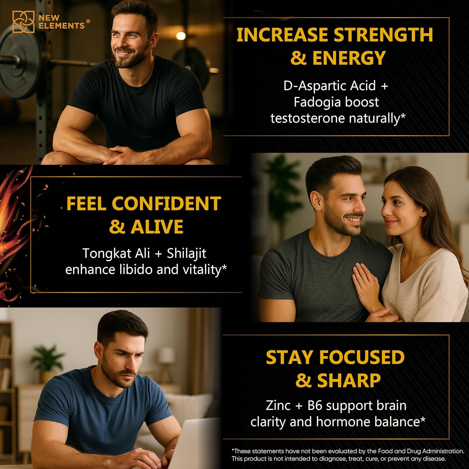 Natural Testosterone Booster Supplement for Men – Test Booster with Tongkat Ali, Fadogia Agrestis, Shilajit, Ashwagandha, Ginseng, Tribulus, Boron, DAA, L-Citrulline, D3 K2, Zinc & Magnesium