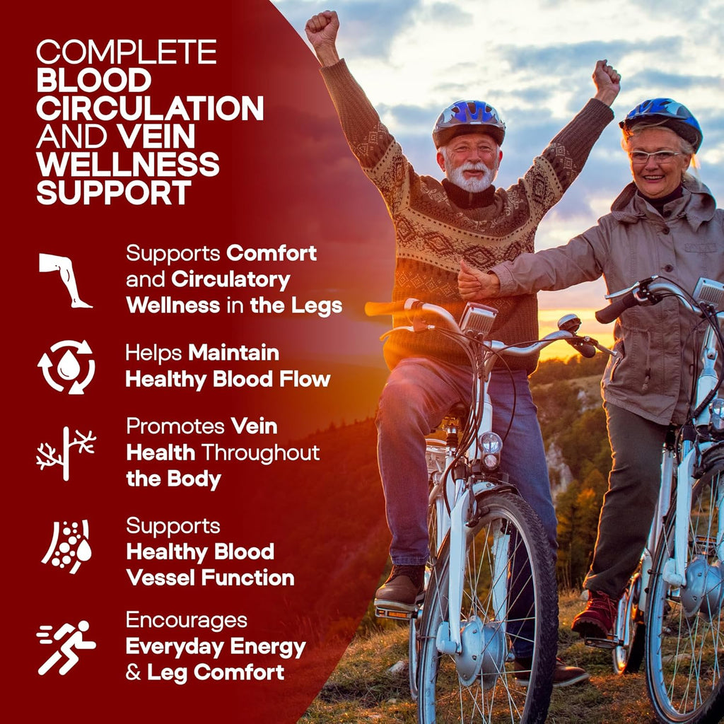 Blood Circulation Supplement, 120 Capsules, Supports Leg Vein, Heart, Vessels and Cardiovascular Health with Niacin, L-Arginine, Ginger, Cayenne Pepper, Hawthorn, Diosmin, Blood Flow Pills