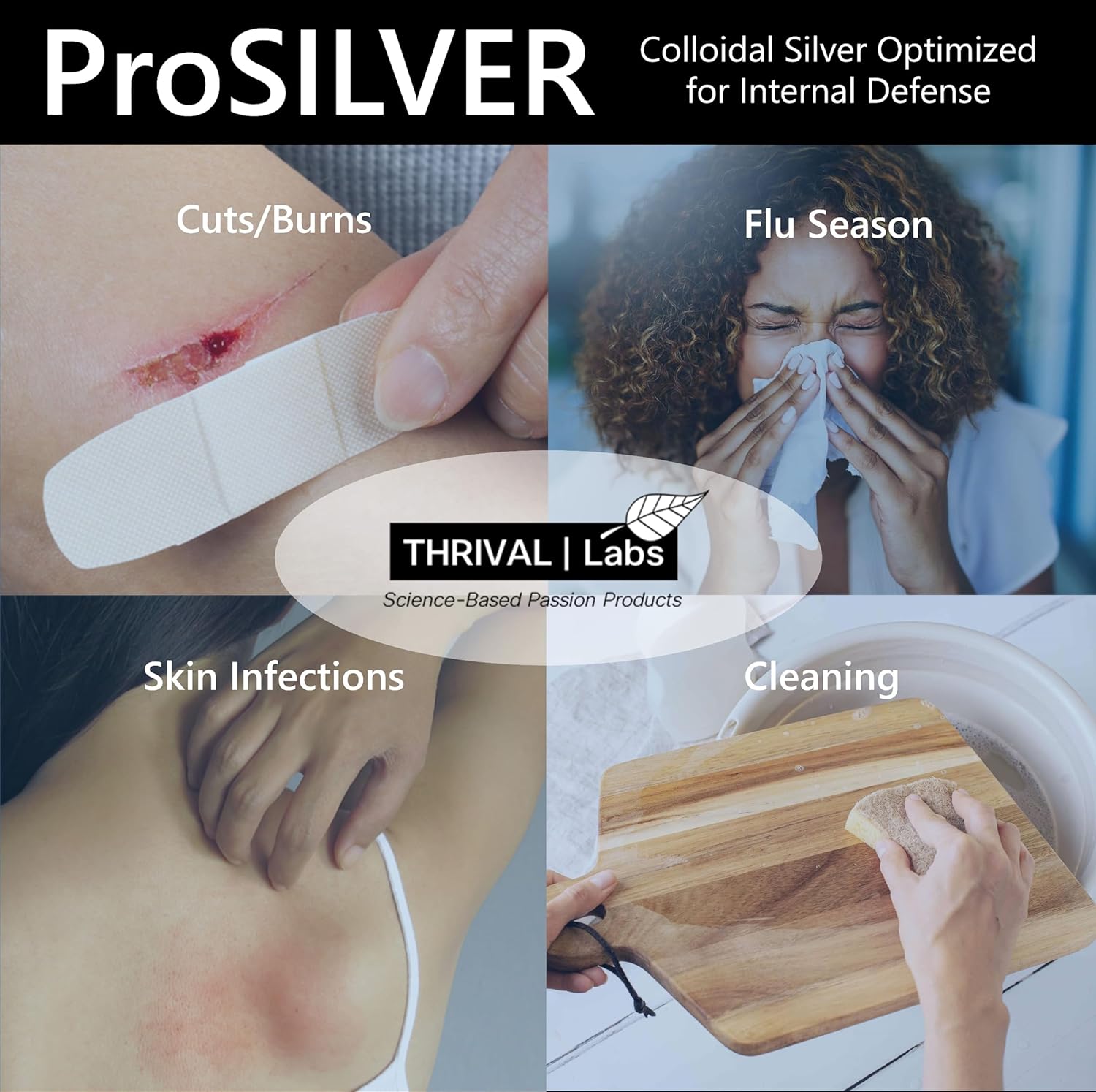 ProSILVER Black Label Pro-Strength Colloidal Silver for Immune Support, 30 PPM Maximum Strength for Professional Use, Dark Glass Bottle - Thrival Labs (16oz)