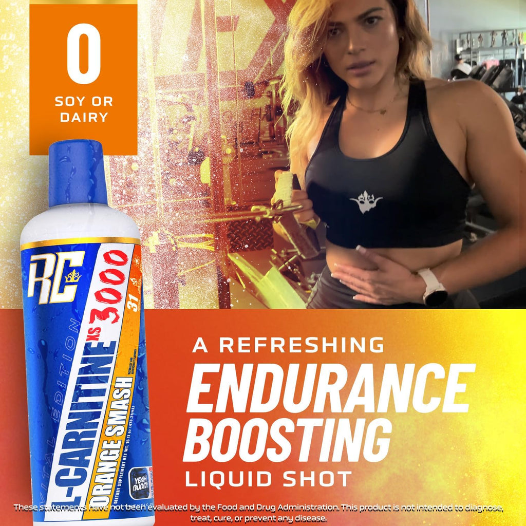 Ronnie Coleman Signature Series L-Carnitine XS 3000 Liquid, Amino Acids Metabolism and Lean Muscle Strength Support, Stimulant Free, Sugar Free, Zero Carbs, Orange Smash, 16 Oz