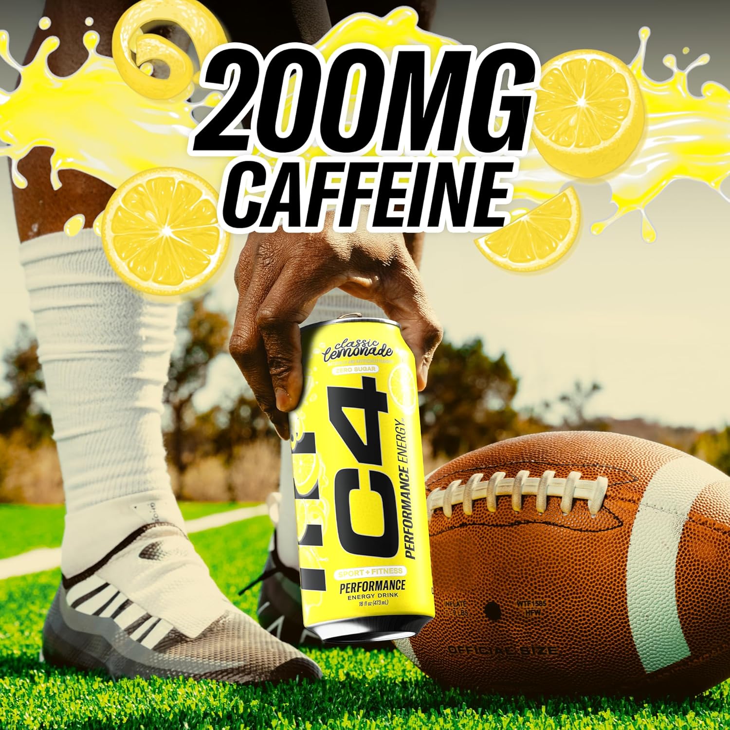 Cellucor C4 Energy Drink, Lemonade Limited Edition Carbonated, Sugar Free Pre Workout Performance Drink with no Artificial Colors or Dyes, 16oz Pack of 12
