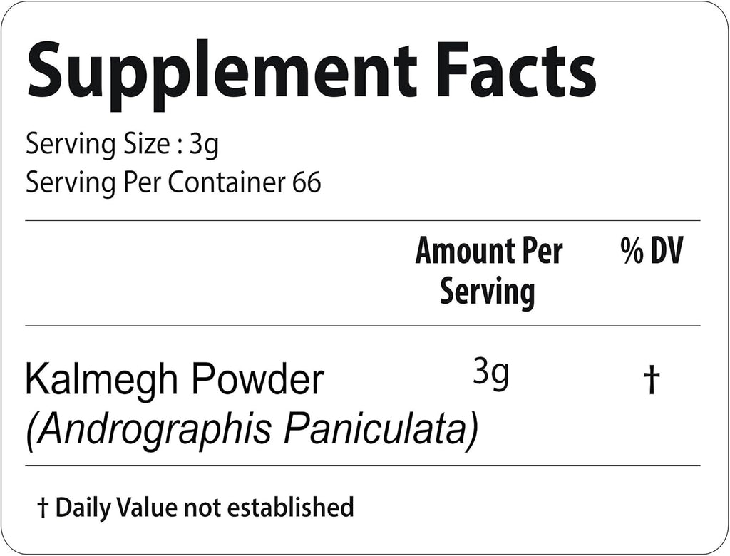 bixa BOTANICAL Andrographis Powder 200 Grams 7 OZ | Andrographis Paniculata | Bitter Herb Kalmegh | Herbal Supplement Natural Liver Tonic | Ayurvedic herb for Digest toxins
