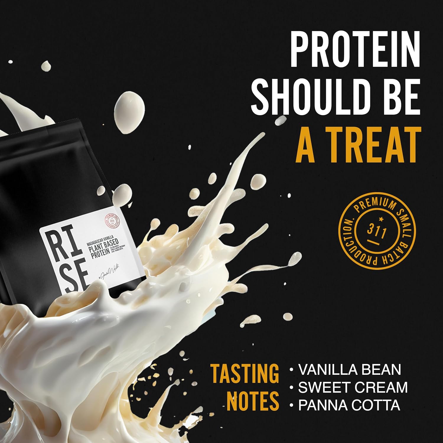 Vanilla Plant-Based Protein Powder for Women & Men, Easy to Digest, Delicious Madagascar Vanilla Bean Powder Supports Overall Well-Being, 15 Servings/Pouch, 30g