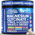 Clean Nutra Magnesium Glycinate Citrate Malate Orotate Taurate Supplement Complex + 10 Strain Probiotic Prebiotics FOS GOS Inulin Sleep Calm Support Apple Pectin – 120 Vegan Capsules