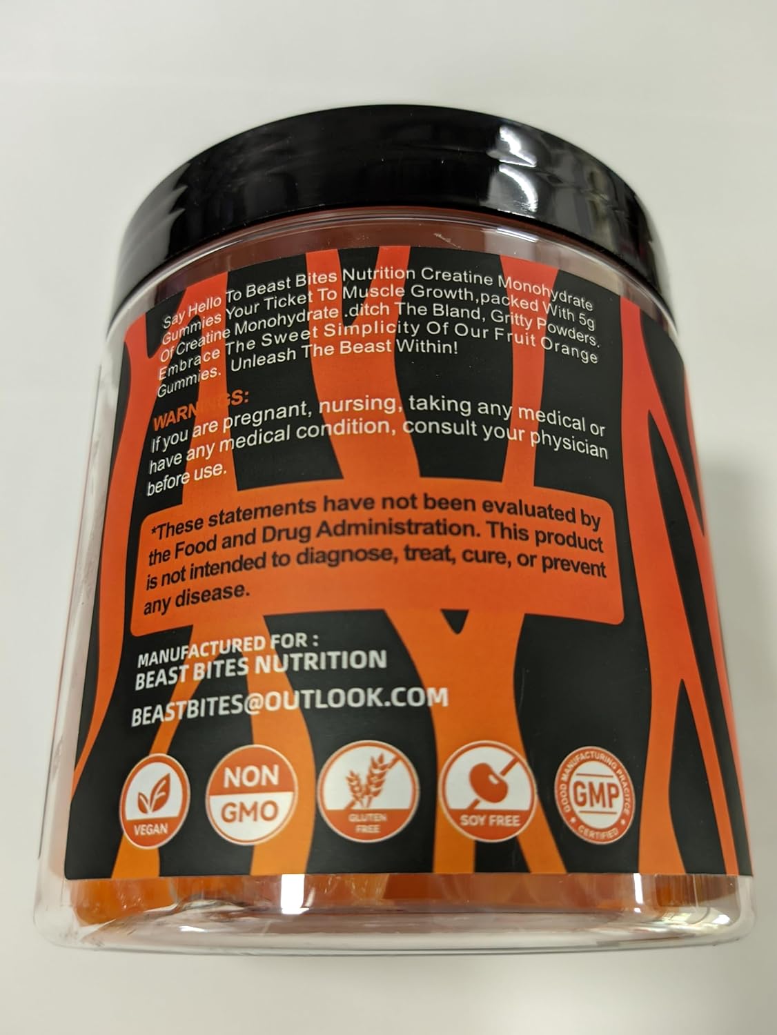 Creatine Monohydrate Gummies for Men & Women - 5g of Creatine Monohydrate per Serving - Sugar Free,Vegan, Orange Flavor, 135 Count (45 Servings).