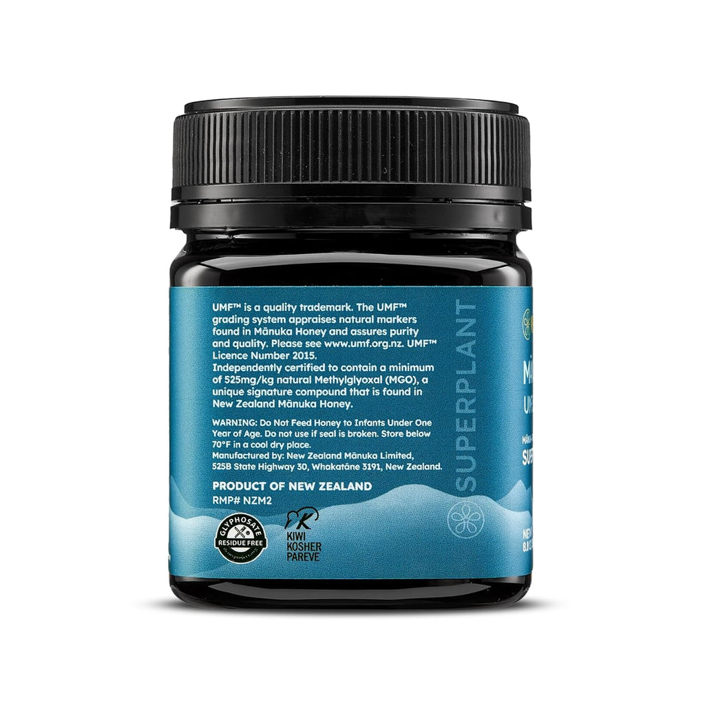 Melora Raw Manuka Honey from New Zealand | UMF 15+ | MGO 525+ | 8.8 Oz Jar | Safe for Skin Care | Edible & Healthy Sugar Alternative | Traceable from Hive to Hand Manuka Honey