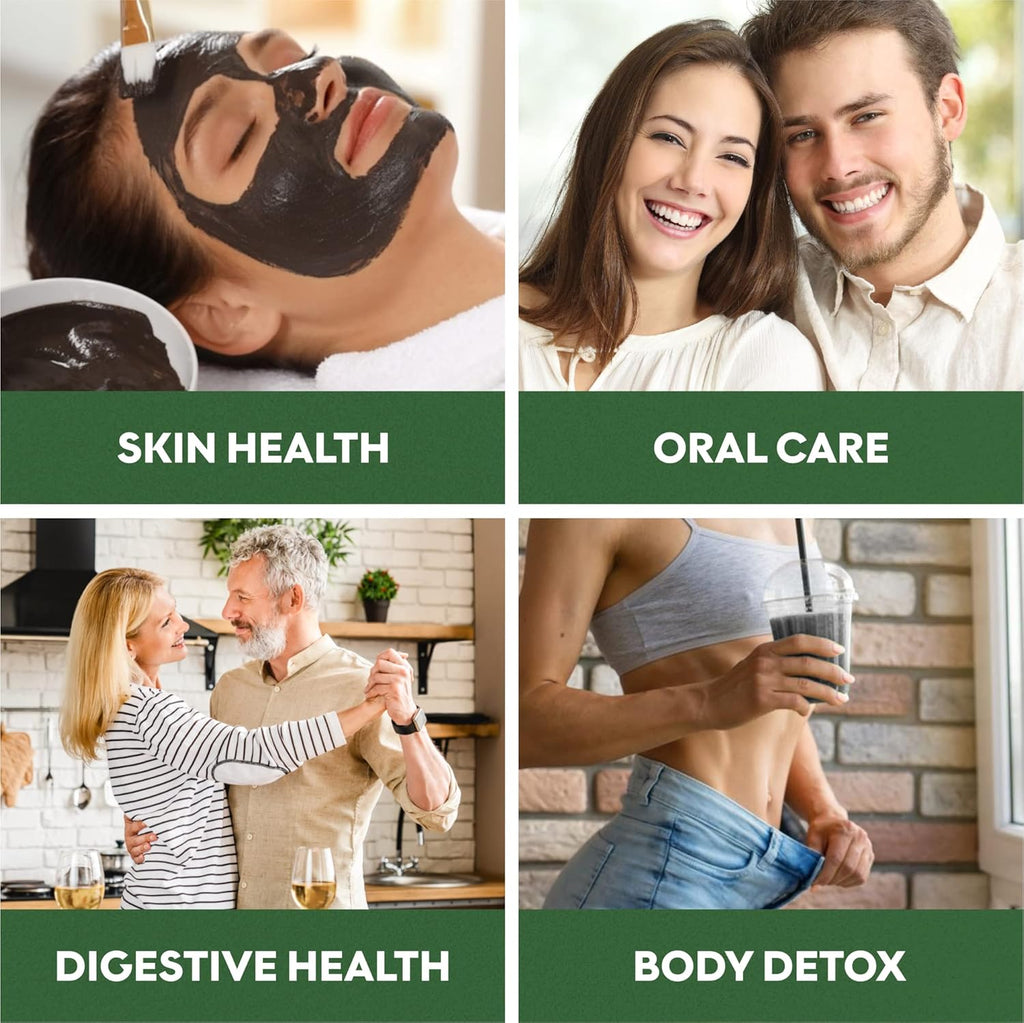 Pure Coconut Activated Charcoal Capsules - 180 Charcoal Pills, Helps with Teeth Whitening, Bloating and Body Cleansing. Non-GMO - Gluten Free, Vegan
