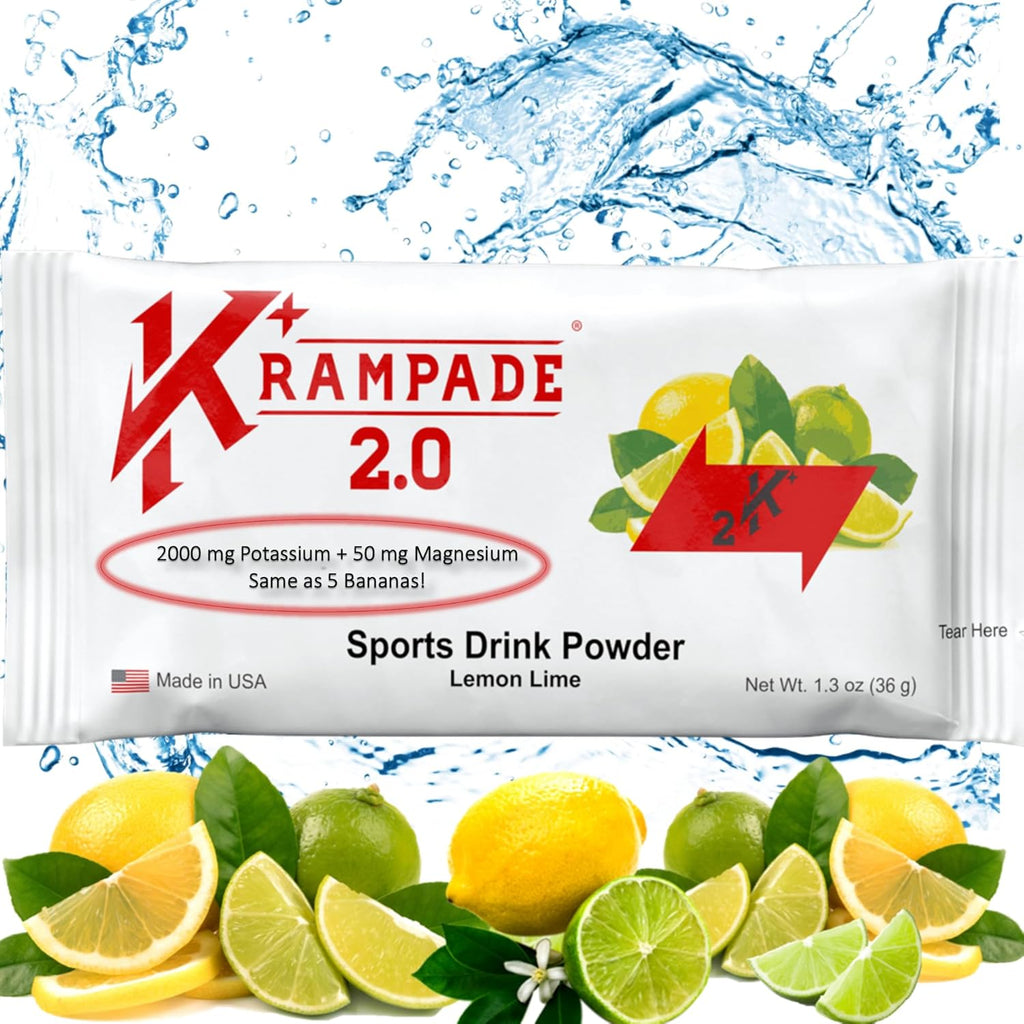 Potassium Magnesium Supplement Electrolytes Powder - 50 mg Mag + 2000 mg K, >2X More Than Coconut Water | Cramp Relief | Hydration Packets