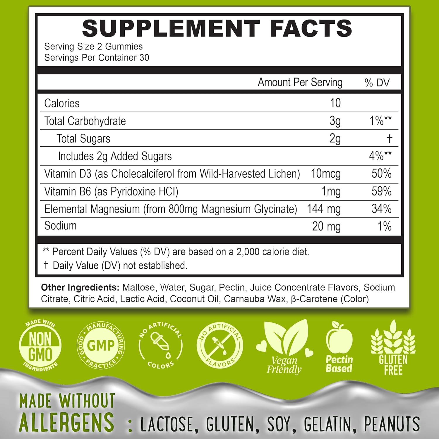 Center-Filled Magnesium Glycinate Gummies 400MG - High Absorption for Kids, Teens & Adults - Supplement for Sleep, Calm & Muscle Relaxation with B6 & D3 - Gluten Free & Vegan Friendly - 60 Count