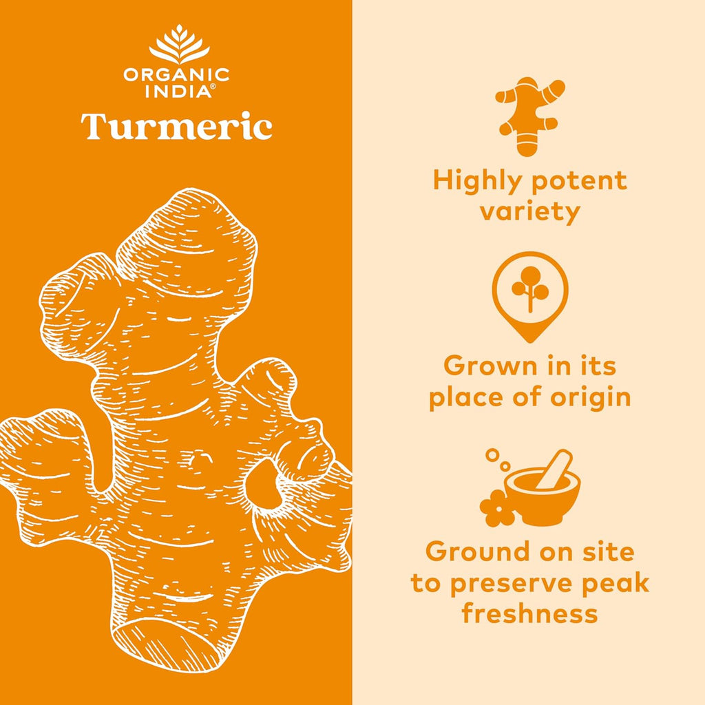 ORGANIC INDIA Turmeric Curcumin Herbal Supplement - Joint Mobility & Immune Support, Healthy Inflammatory Response, Whole Root Supplement, Trikatu, USDA Certified Organic, Non-GMO - 180 Capsules