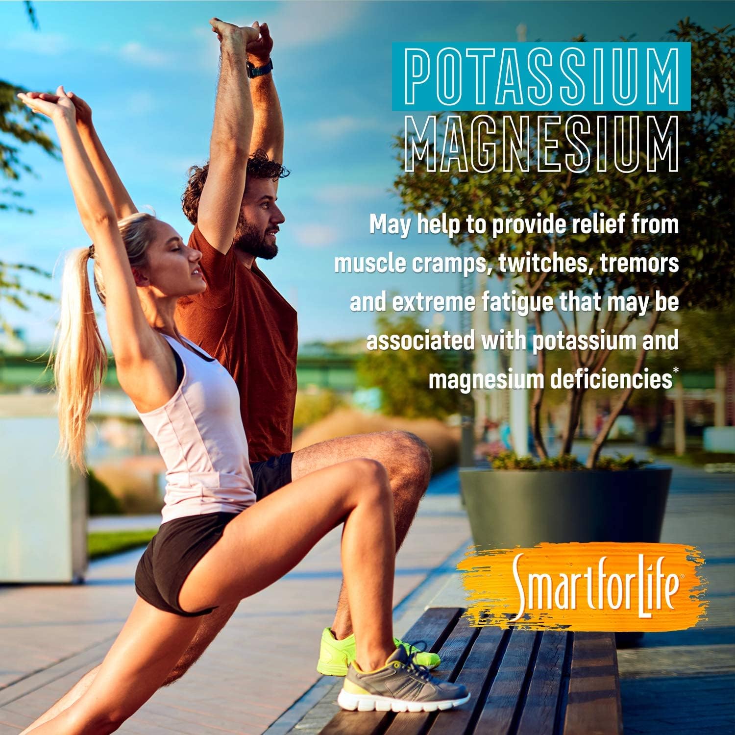 SMART FOR LIFE Potassium Magnesium Supplement – High Absorption Magnesium Complex – 60 Vegan Capsules - Magnesium and Potassium Supplement for Vascular Health, Magnesium for Leg Cramps and Sleep