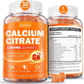 Calcium 1200 mg with Vitamin D3 Supplement for Adults - Calcium Gummies with 5000iu Vitamin D3, K2, B6, B12, Magnesium & Zinc - Calcium Supplement for Women Men - Easy to Digest, Vegan