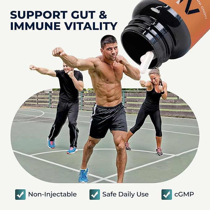 Amino Innovations KPV Peptide Supplement with Lysine–Proline–Valine for Immune Support, Gut Health, and Overall Wellness - Non-Stimulant, Hormone-Free Formula for Daily Use - 60 capsules (30 servings)