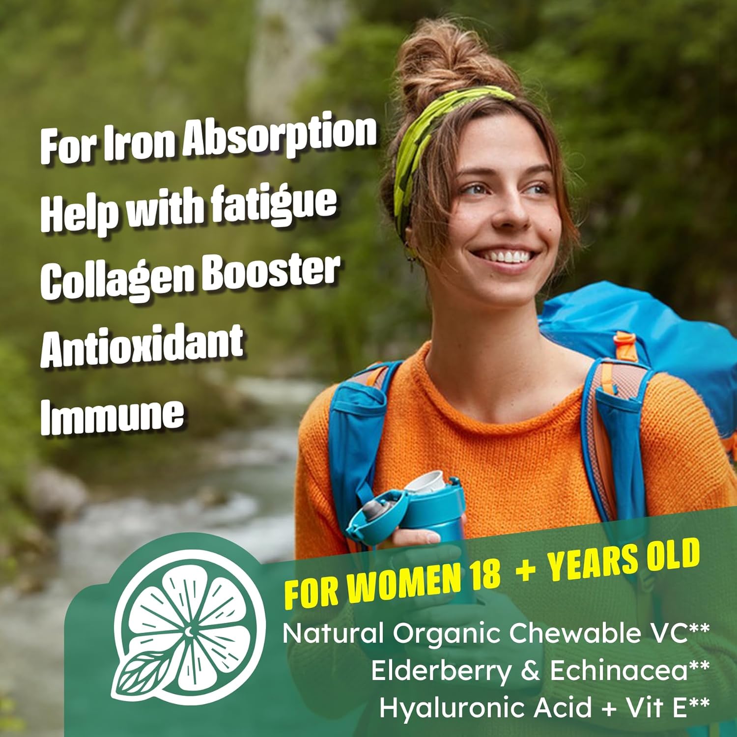 Liposomal Vitamin C 1000/200mg + D3 5000IU Zinc Gummies, Elderberry Echinacea for Immune, Folate, Hyaluronic Acid, Copper, VE for Beauty, CoQ10 Energy, Overall Health, Sugar Free, Chewable, Natural