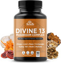 Mushroom Extract Complex with Black Pepper, Lion's Mane, Cordyceps, Turkey Tail, Chaga, Shiitake, Maitake, Nootropic Brain Supplements for Memory and Focus, Immune System Support, 90 Capsules