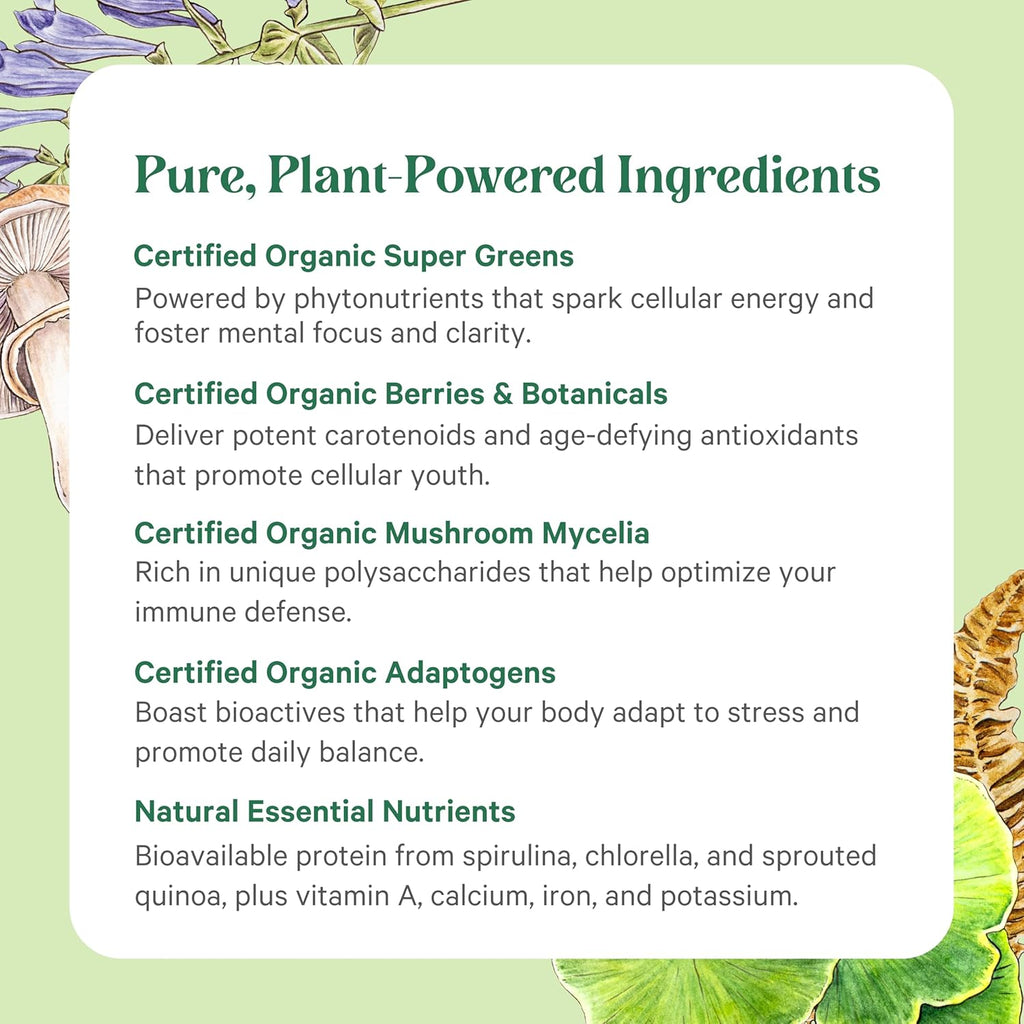 PURE SYNERGY Superfood Capsules | Organic Superfood & Greens Supplement | Whole Foods Like Super Greens, Spirulina, & Mushrooms | for Energy, Healthy Aging & Immune Health (270 Capsules)