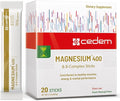 Switzerland Magnesium 400mg Sticks, Peach Flavor, Direct Use on Tongue Without Liquid with Vitamins B, Support Muscle & Bone Health, Improve Energy, Gluten & Lactose-Free 20 Sticks (Sachets)
