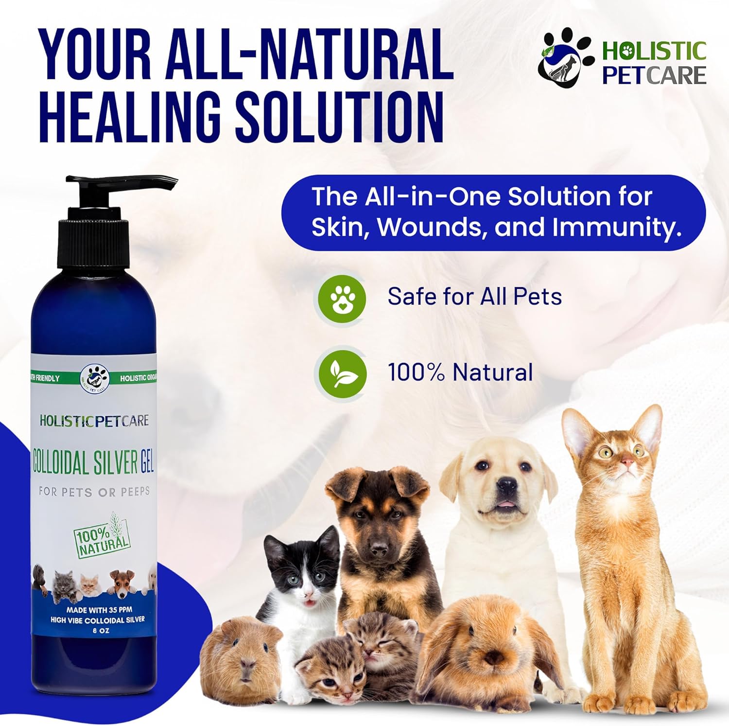 Colloidal Silver Gel – Natural Healing Gel for Pets, Non-Irritating Formula for Skin Irritations, Minor Abrasions, and Dryness, Soothing and Gentle, 8oz Bottle