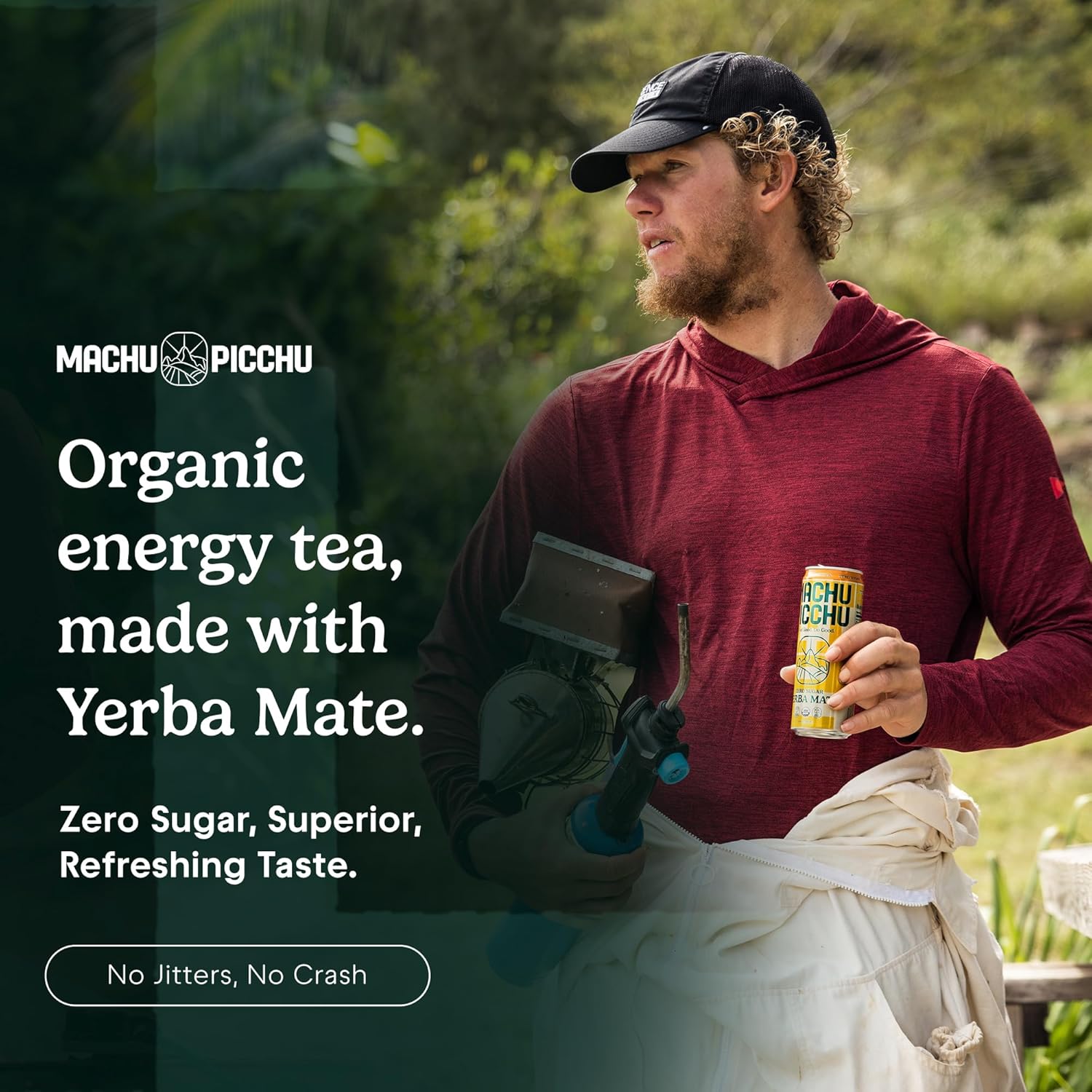 MACHU PICCHU ENERGY, Non-Carbonated Zero Sugar Yerba Mate, Clean Energy Drink Alternative, 12oz (Pack of 12) – 120mg Organic Green Coffee Bean Caffeine, Low Calorie, USDA Organic, No Artificial Flavors (Ocean Citrus)