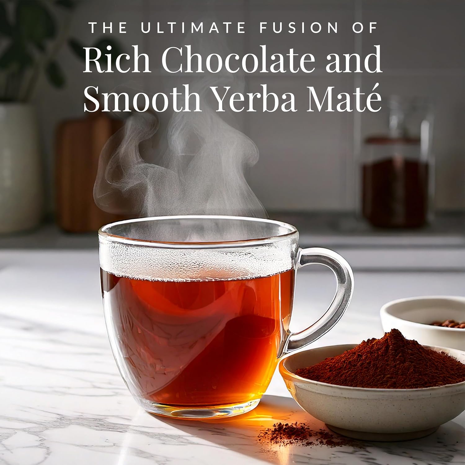 The Republic of Tea – Organic Double Dark Chocolate Maté, Naturally Caffeinated Yerba Maté, Steeps 36 Cups
