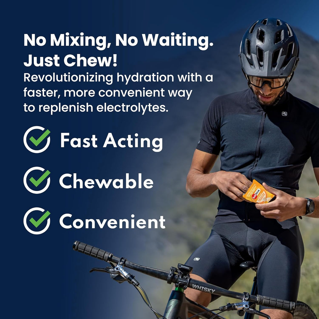 SaltStick Electrolyte FastChews with Caffeine - 60 Tropical Twist Chewable Electrolytes - Salt Tablets for Running and Hydration, Electrolyte Chews - 60 Count