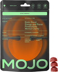 Mojo Focus Gummies with Lion’s Mane, Panax Ginseng, Ginger Root, Cordyceps, SAM-e, and Nootropics, Energy and Focus Supplement, Vegan, Strawberry Tangerine (20 Count - Pack of 1)