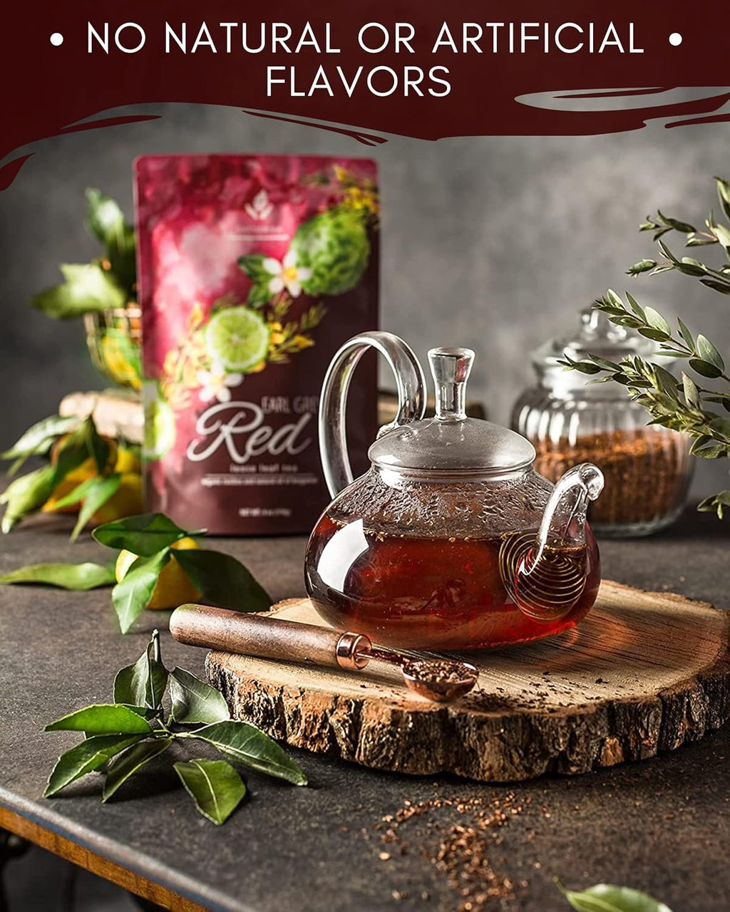 Gardenika Organic Red Rooibos Loose Leaf Tea with Bergamot Oil, Herbal, Caffeine-Free, KSA Kosher, No Natural or Artificial Flavors - 4 oz (1 Pack)