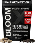 Beef Organ Supplement for Men | 100% Grass Fed Beef Liver Capsules with Bull Testicle, Prostate, Bone Marrow & More | Bloom X - Ancestral Superfoods for Vital Energy, Immunity & Men’s Health | 180 ct