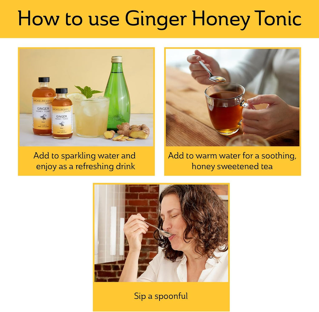 Mickelberry Gardens Immune Support Ginger Honey Spray – Organic Ginger Shots & Syrup for Immunity Boost, Digestive Health, and Wellness – 2 Oz (Pack of 2)