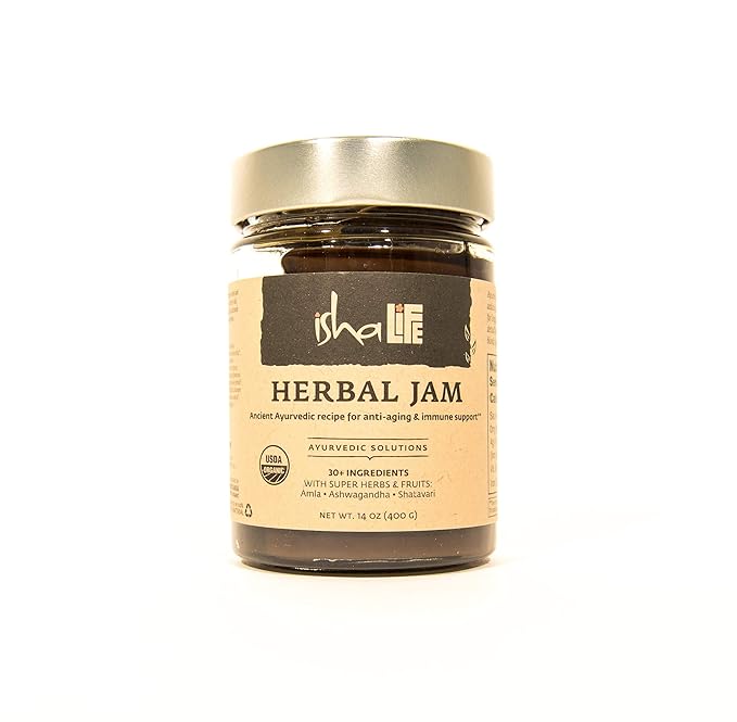Isha Natural Fruit, Herb and Spice Jam USDA Organic Herbal Spread - 14 Ounce