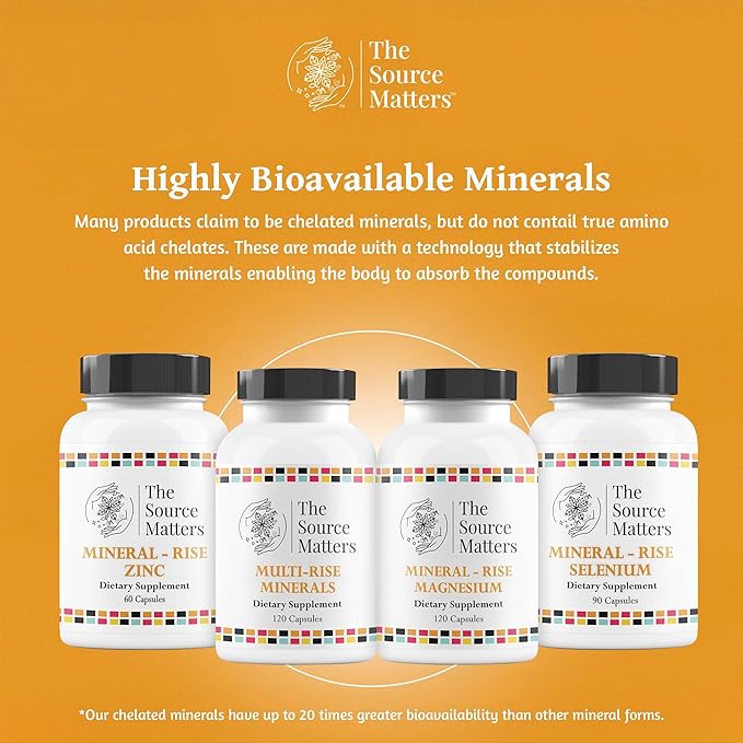 Mineral - Rise Magnesium High Bioavailability Magnesium for Cardiovascular Support, Energy, Muscle Relaxation & Stress Relief (120 Capsules)