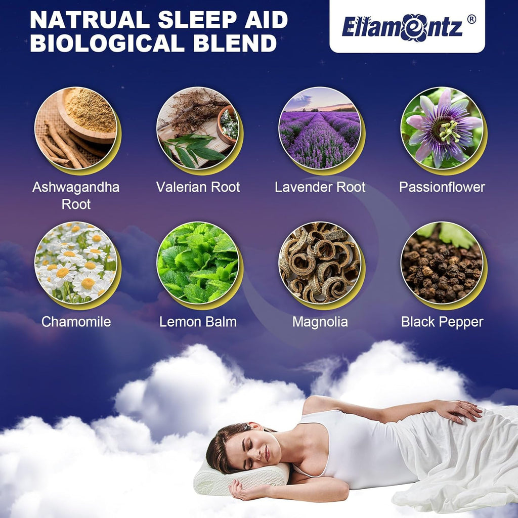 Melatonin Free Sleep Aid Gummies for Adults, Sugar Free Sleeping Gummy No Melatonin, Natural Calm Gummies with Magnesium Glycinate, L-Tryptophan, L-Theanine, GABA, Ashwagandha, Valerian, 120cts