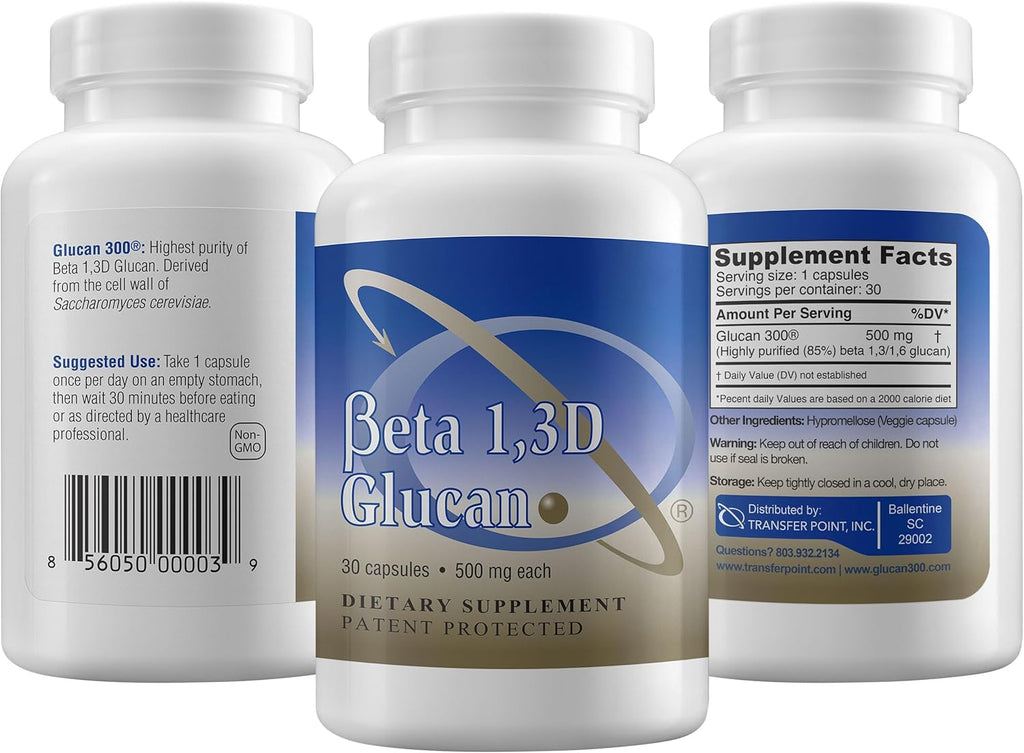 Immune Support Supplement Highly Purified Beta Glucan 500 mg (beta glucan Fiber) (500mg beta glucan Powder per Capsule)