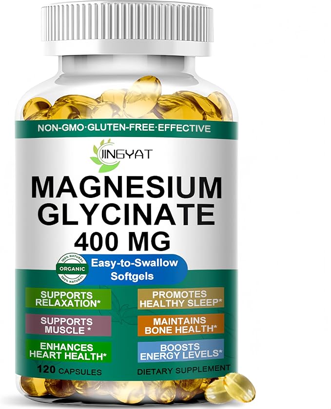 Magnesium Glycinate Softgels - High Absorption Pure Magnesium Glycinate 400mg for Sleep, Calm, Muscle Relaxation, Heart, Bone & Nerve Support for Women & Men - 100% Chelated & Purified Supplement