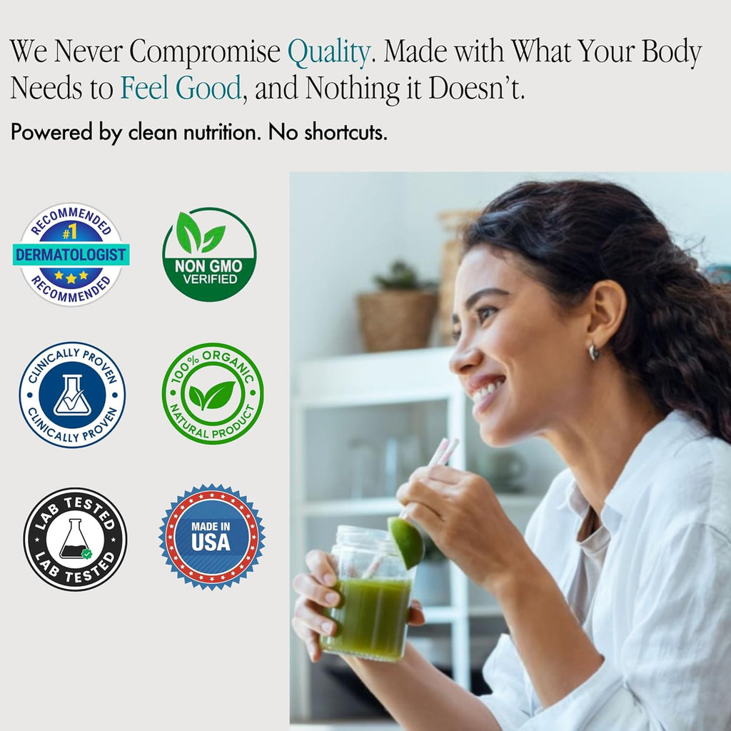 ENSANTE Clinically Backed Premium Marine Collagen Peptides Powder Unflavored, Type I II III IV Collagen for Skin Hair Nail Joint, Wild Deep Sea Collagen with Organic Camu Camu Vitamin C, Lab Tested