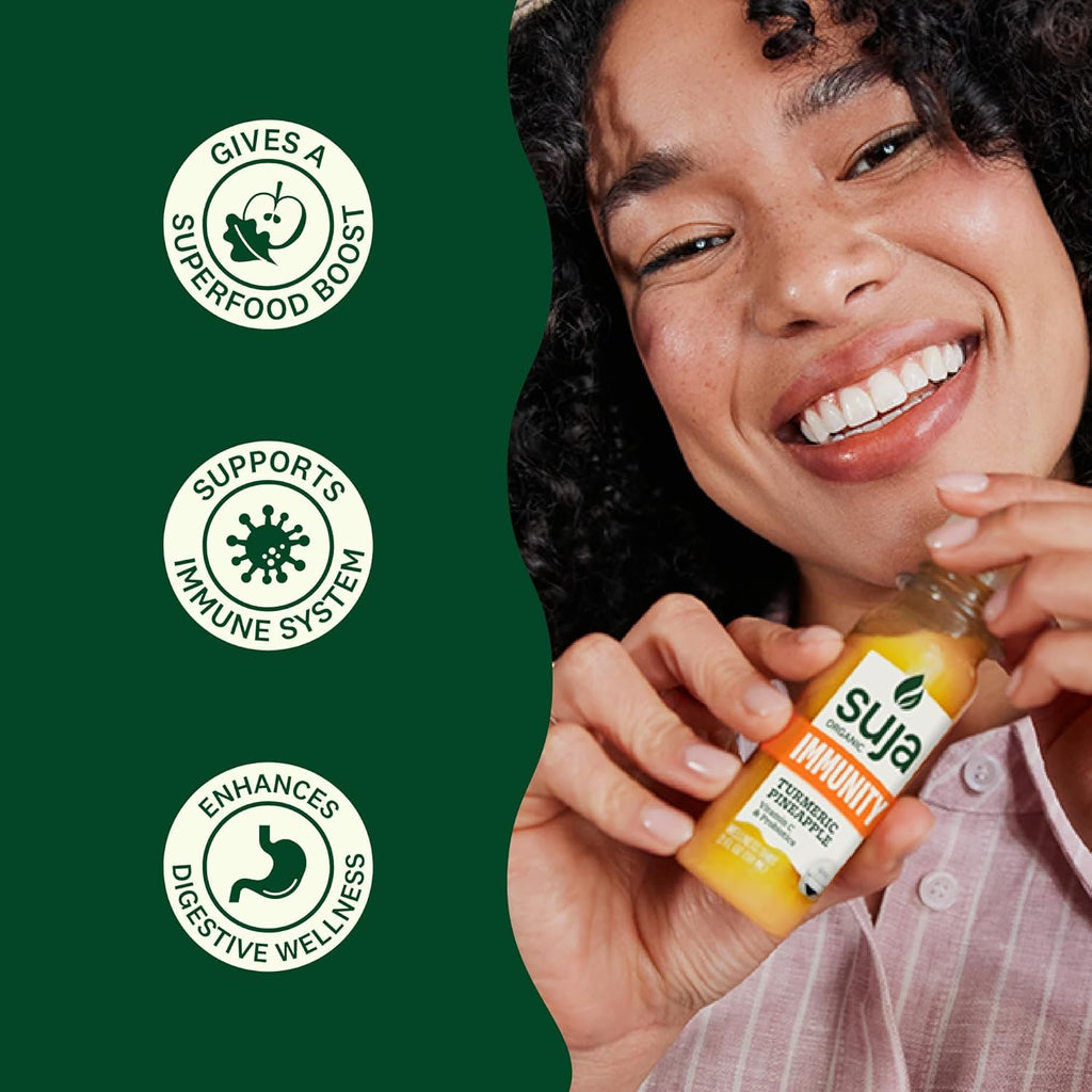 Suja Organic Immunity Defense Shot (10 Pack) with Turmeric and Ginger | Immunity Boost & Support | Functional Shots | Cold-Pressed Juice with Live Probiotics | Plant-Based & Gluten-Free (10 Pack)